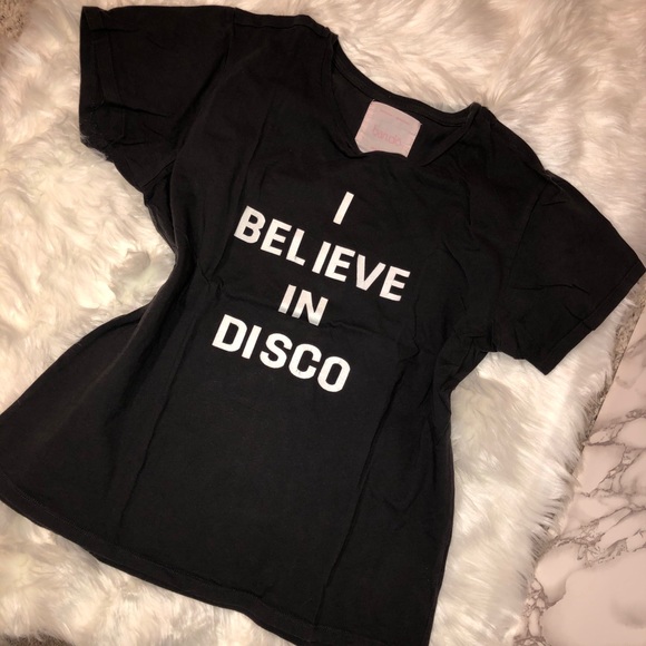 Disco T Shirt Vintage Inspired Gray Grey and White - Picture 1 of 3